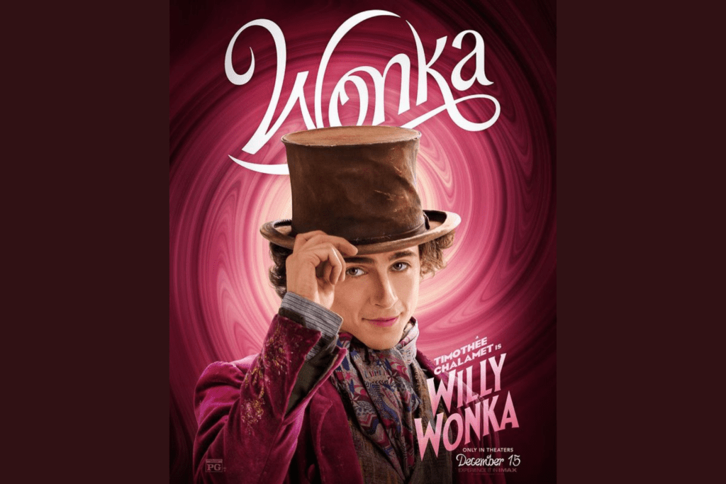 La icónica chaqueta morada de Timothée Chalamet como Willy Wonka