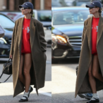 Abrigo oversize sin pantalones: Tendencia de Hailey Bieber