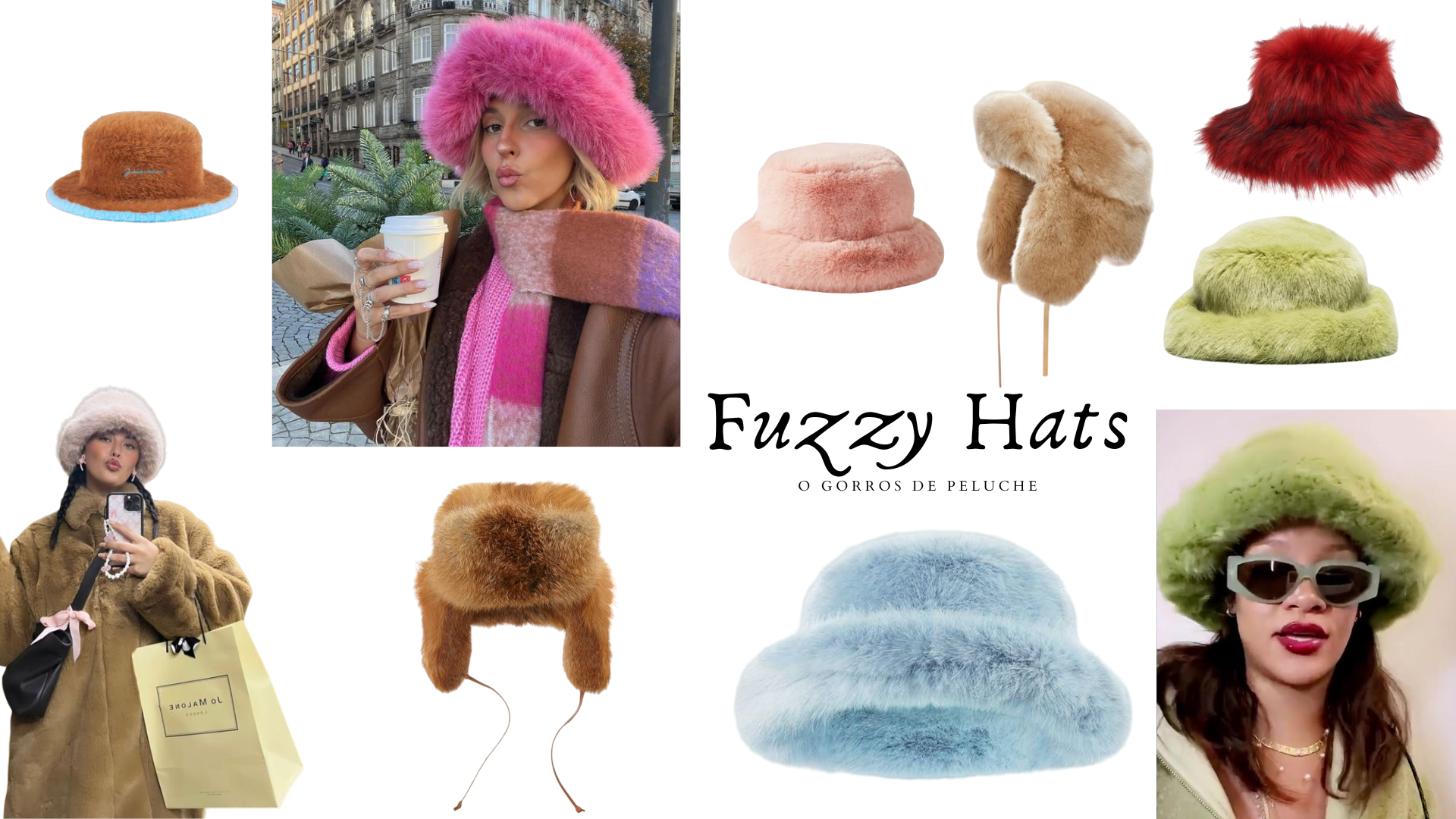 fuzzy hats o gorros de peluche